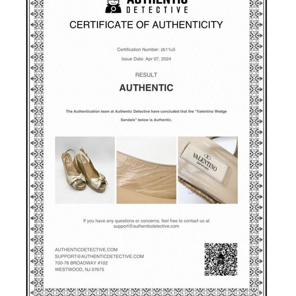 Valentino Garavani “Mena” Peep Toe Espadrille Wedge in Metallic Gold, Size 40 - Picture 10 of 10